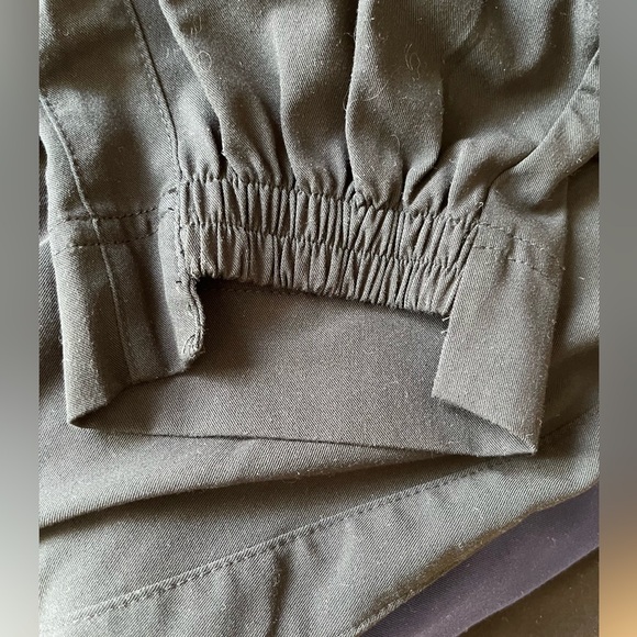 White Cross High Waisted/High Low Ankle Scrub Bottom Black - Picture 5 of 8